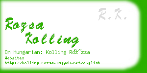 rozsa kolling business card